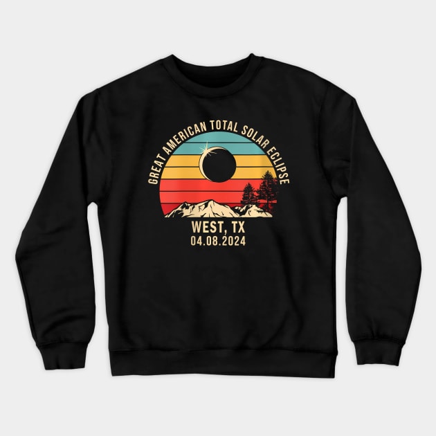 West Tx Texas Total Solar Eclipse 2024 Crewneck Sweatshirt by klei-nhanss